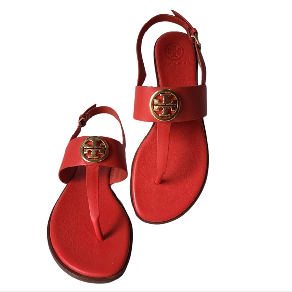 Tory Burch Bento 2 Flat Thong Sandle Bright Samba - Picture 2 of 9